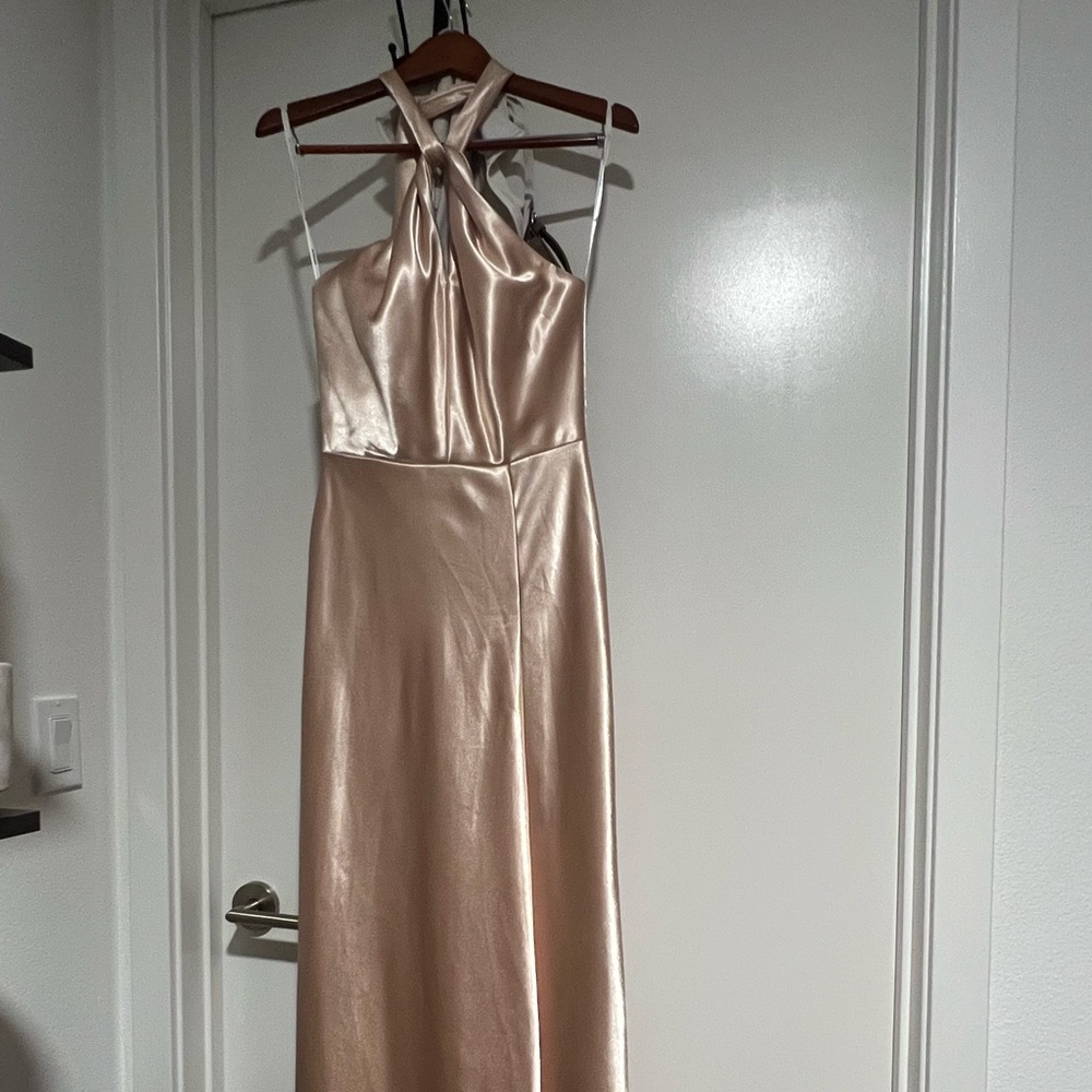 Strapless Satin Dress in Luxurious Cream